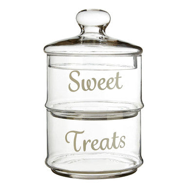 Stackable 2 Tier Glass Storage Jar