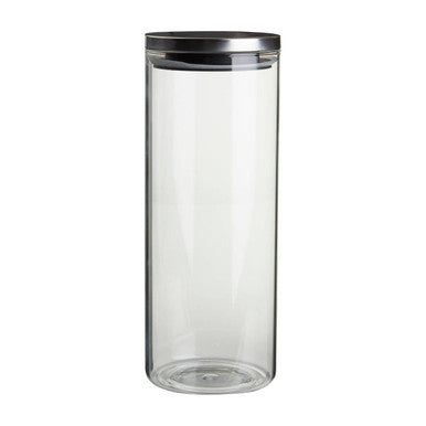 Glass Storage Jar with Silver Lid 1600ml