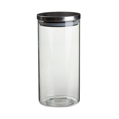 Glass Storage Jar with Silver Lid 1300ml