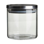 Glass Storage Jar with Silver Lid 550ml