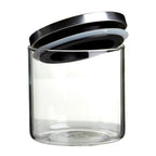Glass Storage Jar with Silver Lid 550ml