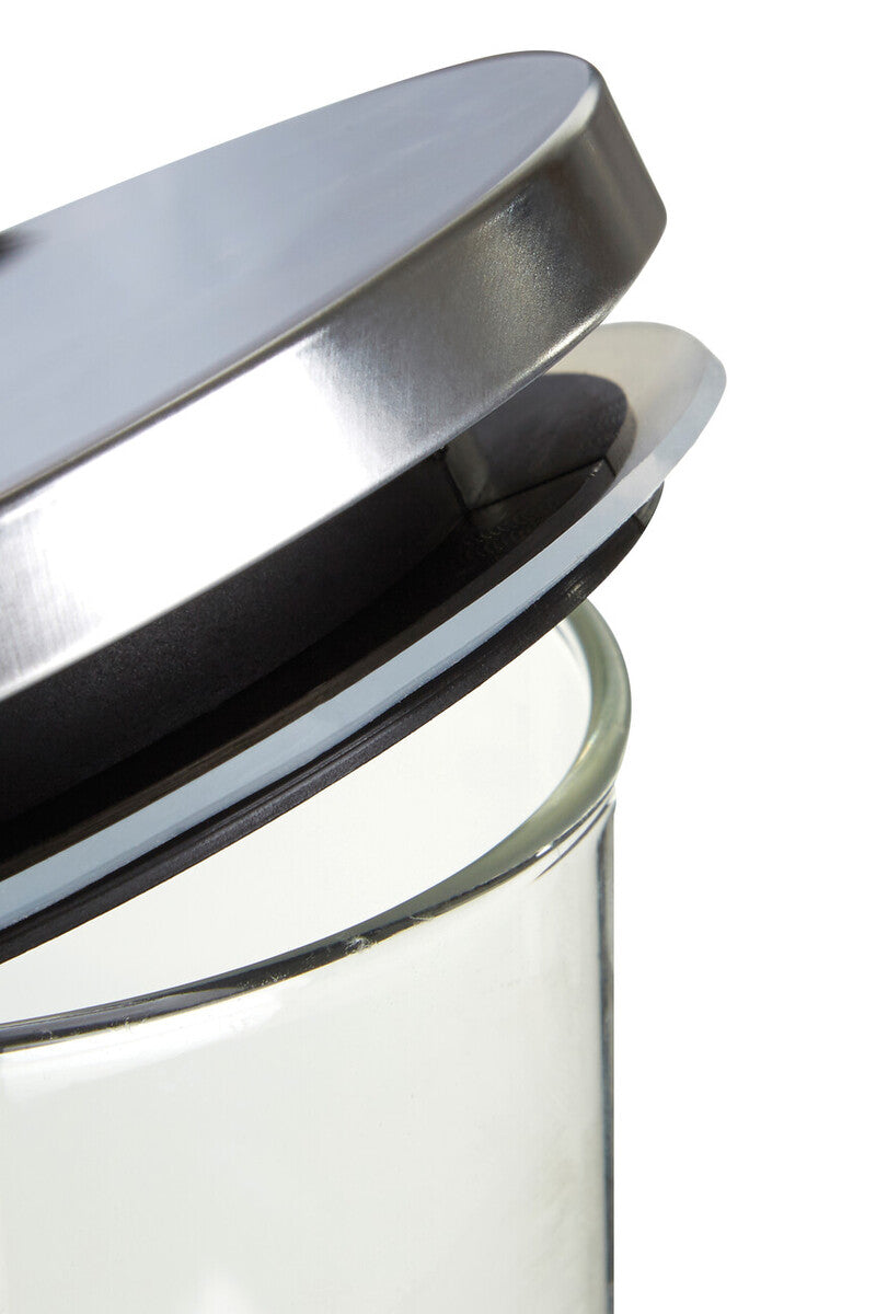 Glass Storage Jar with Silver Lid 550ml