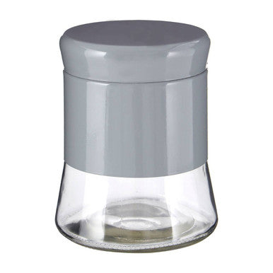 Grey Steel and Glass Storage Jar 800ml