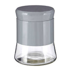 Grey Steel and Glass Storage Jar 800ml
