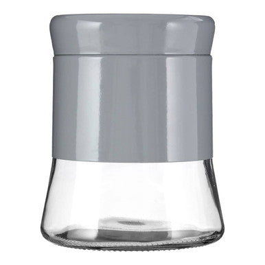 Grey Steel and Glass Storage Jar 800ml