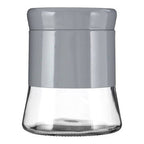 Grey Steel and Glass Storage Jar 800ml