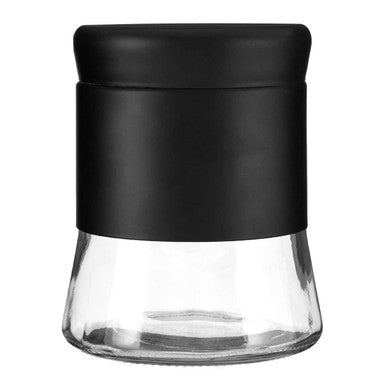 Black Steel and Glass Storage Jar 800ml