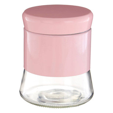 Pink Steel and Glass Storage Jar 800ml