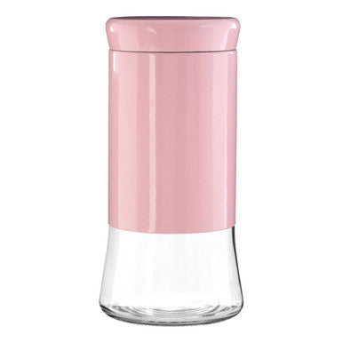 Pink Steel and Glass Storage Jar 1500ml
