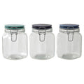 Glass Storage Jar 1050 ml (3 Assorted Colours)