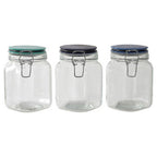 Glass Storage Jar 1050 ml (3 Assorted Colours)