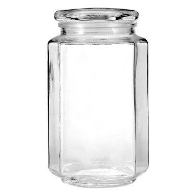 Hexagonal Glass Storage Jar 1040ml