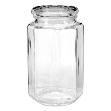 Hexagonal Glass Storage Jar 1040ml
