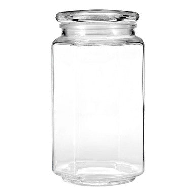 Hexagonal Glass Storage Jar 1040ml