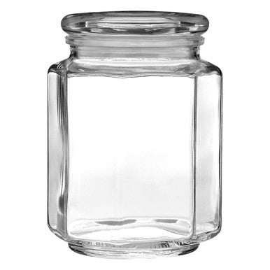 Hexagonal Glass Storage Jar 780ml