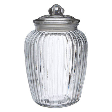 Ribbed Glass Storage Jar - 2280ml