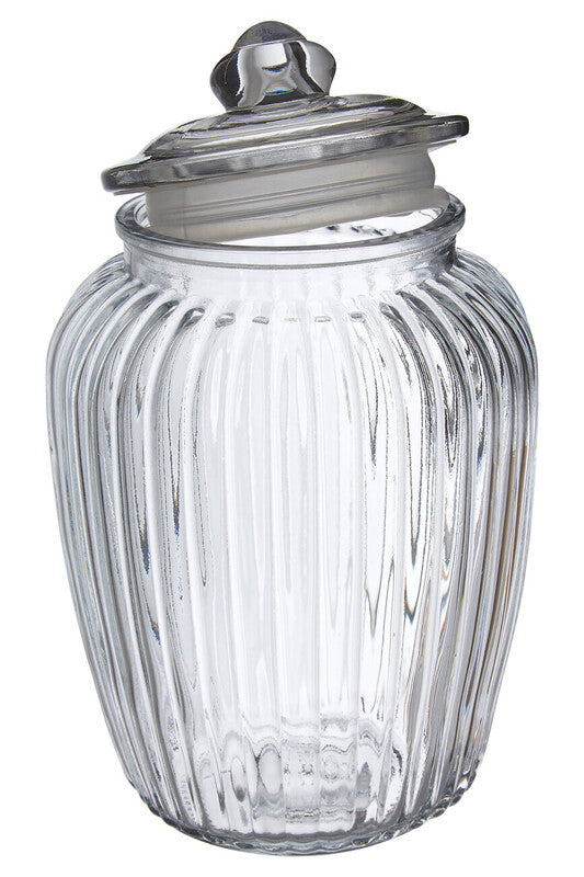 Ribbed Glass Storage Jar - 2280ml