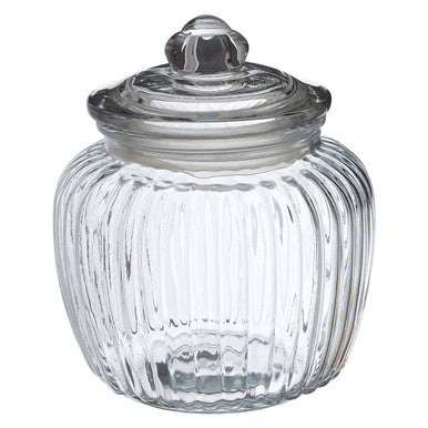 Ribbed Glass Storage Jar 1300ml