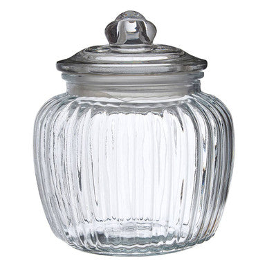 Ribbed Glass Storage Jar 1300ml