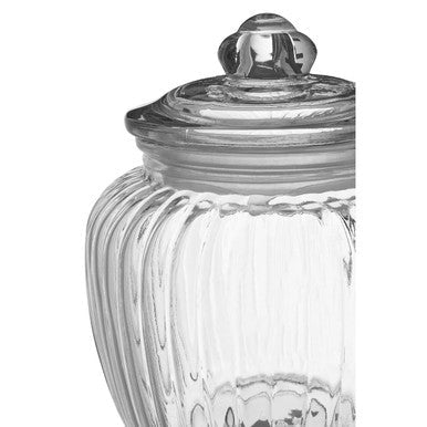 Ribbed Glass Storage Jar 1300ml