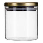 Glass Storage Jar with Gold Lid 550ml