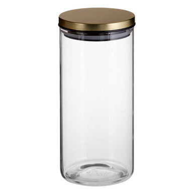 Glass Storage Jar with Gold Lid 1300ml