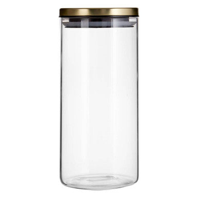 Glass Storage Jar with Gold Lid 1300ml