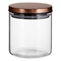 Glass Storage Jar with Rose Gold Lid 550ml