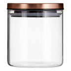 Glass Storage Jar with Rose Gold Lid 550ml