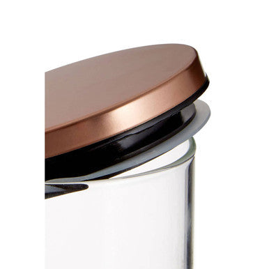 Glass Storage Jar with Rose Gold Lid 550ml