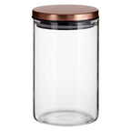 Glass Storage Jar with Rose Gold Lid 950ml
