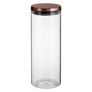 Glass Storage Jar with Rose Gold Lid 1600ml