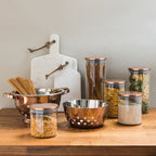 Glass Storage Jar with Rose Gold Lid 1600ml