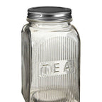 Set of Three Glass Jars With Silver Lids