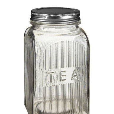 Set of Three Glass Jars With Silver Lids