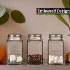 Set of Three Glass Jars With Silver Lids
