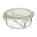 2 Section Round Glass Container with Lid 950 Ml