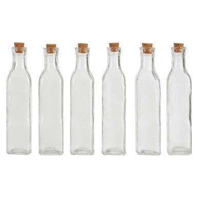 Set of 6 Glass Bottles