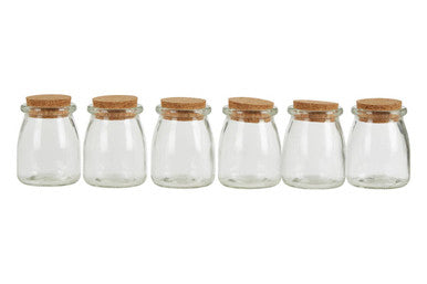 Set of 6 Round Glass Jars