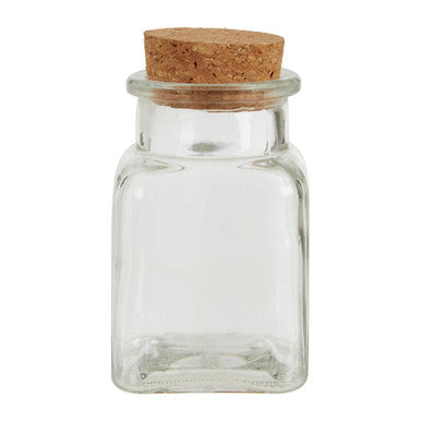 Set of 6 Square Small Glass Jars