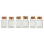 Set of 6 Square Small Glass Jars