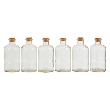 Set of 6 Round Glass Bottles