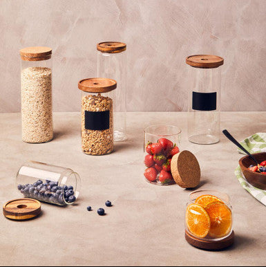 Glass Jar with Acacia wood Lid 1600ml