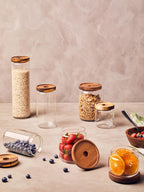 Glass Jar with Acacia wood Lid 1600ml