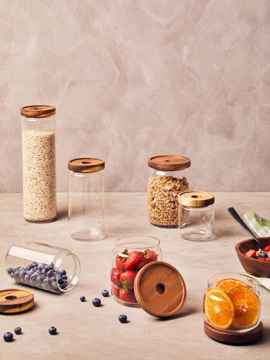 Glass Jar with Acacia wood Lid 1600ml