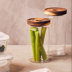 Glass Storage Jar with Acacia Wood Lid 1000ml