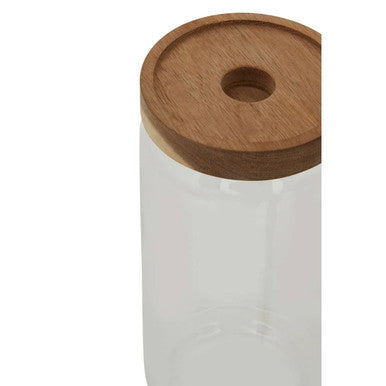 Glass Storage Jar with Acacia Wood Lid 1000ml