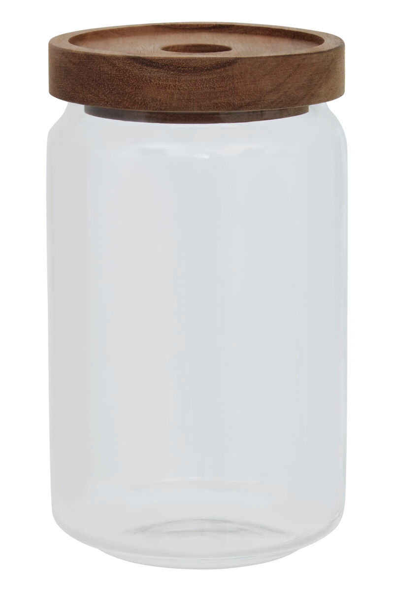 Glass Storage Jar with Acacia Wood Lid 800ml