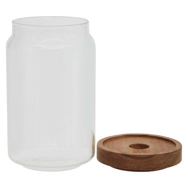 Glass Storage Jar with Acacia Wood Lid 800ml