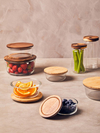Glass Storage Jar with Acacia Wood Lid 800ml